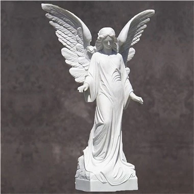 Hvit marmor engelstatue